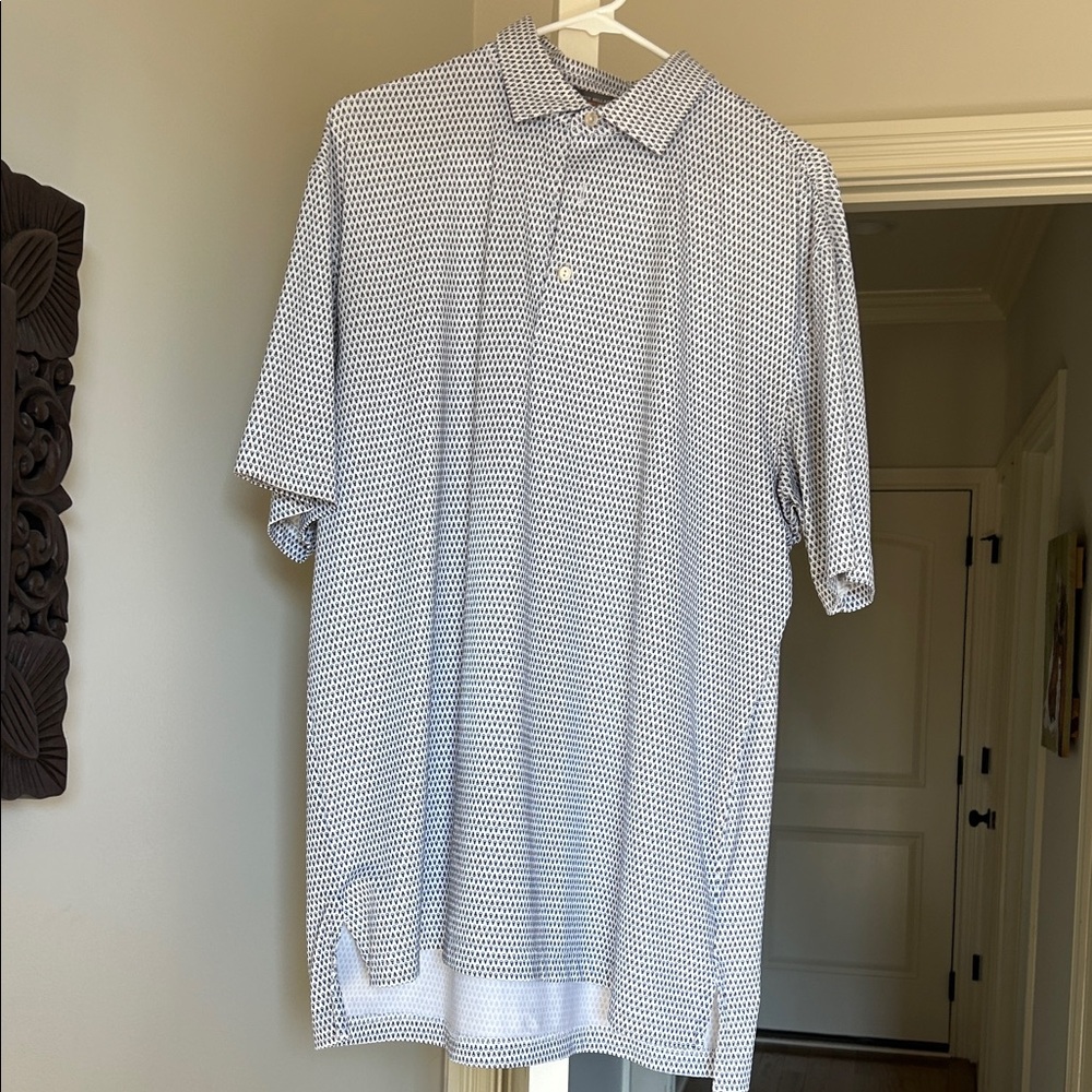Peter Millar White and Black Polo Shirt